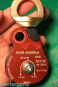 ROCK EXOTICA Pulley single sheave block for 1/2 inch Rope or smaller 