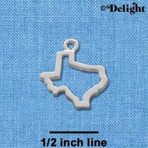  C1259 tlf   Texas Outline   Silver Plated Charm