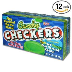 Flix Candy Candy Checkers, 1.6 Ounce Boxes (Pack of 12)  