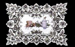 Placemat   Heritage Lace   Heirloom w/ Watering Can   Ecru 14 x 20 