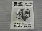 OEM Kawasaki GE4000 GE4500 Portable generator owners service manual