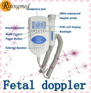 LCD FDA CE Fetal Doppler with 3 Mhz probe /optional 8Mhz probe 
