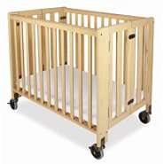 Foundations HideAway Folding, Fixed Side, Compact Crib Natural at 