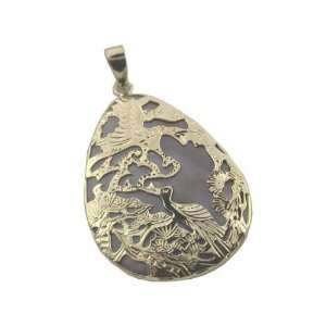  Pink Mother Of Pearl Egg Shaped Bird Sanctuary Pendant 