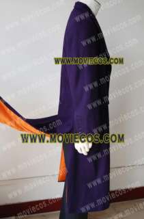 Movie Heath Ledger Joker Purple Trench Coat Costume * Well Tailor Made 