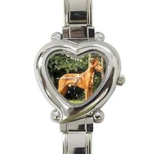  Pharoah Hound Heart Shaped Italian Charm Watch L0742 
