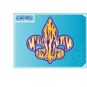 com LSU INSPIRED TIGER STRIPED FLEUR DE LIS 6 vinyl decal car truck 