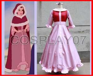 Beauty and The Beast Belle Pink cosplay costume Custom Size Halloween 