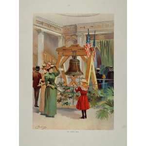 1893 Chicago Worlds Fair Liberty Bell Girl Women   Original 