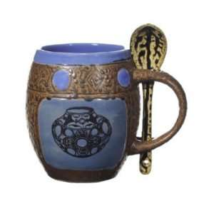 Indian Pots Mug with Spoon in Blue