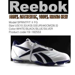 Reebok SOCCER shoes SPRINTFIT II FG WHITE BLUE MEN 10.5  