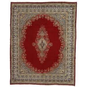  100 x 128 Red Persian Wool Kerman Rug