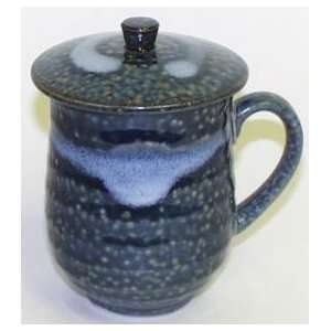  Blue Speckled Covered Tea Cup