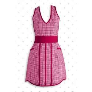  Design Imports 315356 Gingham Check Red Apron Kitchen 