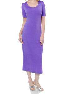 Slinky Brand Short Sleeve Long Dress $49.90 Purple  