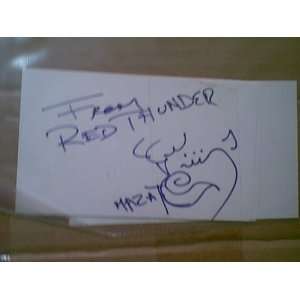  Red Thunder Signed Autograph Set Of Five Index Cards 