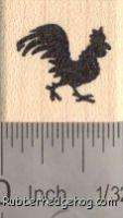 Tiny Rooster in Silhouette Rubber Stamp A16112 WM Farm  