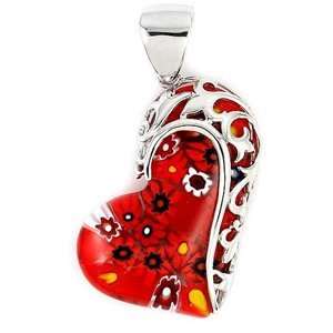   Murano Glass Large Heart Pendant (Nickel Free) SeaofDiamonds Jewelry