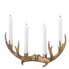 CC Home Furnishings Pack of 2 Rustic Western Gold Antler Taper Candle 