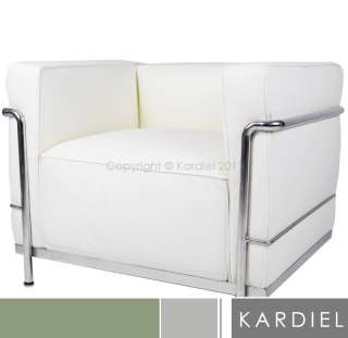 Le Corbusier LC3 Armchair, White Aniline Leather