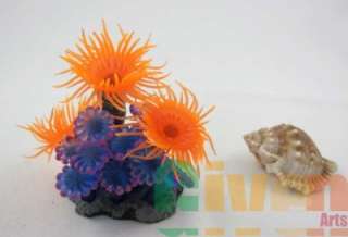 Aquarium Fish Tank Silicone Sea Anemone Artificial Coral Ornament 