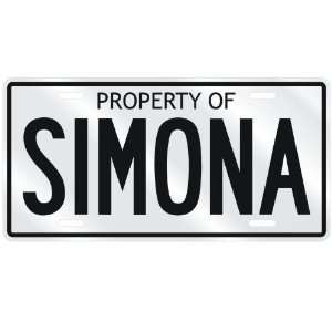 NEW  PROPERTY OF SIMONA  LICENSE PLATE SIGN NAME 