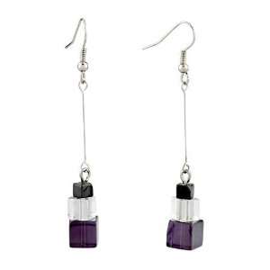    Deep Purple Square Resin Earrings For Women Pugster Jewelry