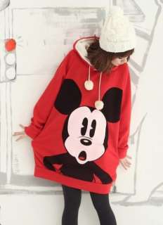 FASHION Korean Fleece Sweatshirt Cute Disney Mickey Hoodie Loose Lady 