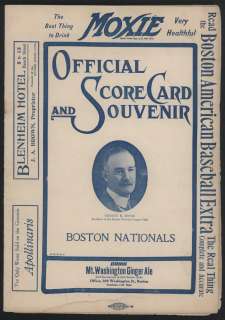 1908 Boston DOVES (Braves) vs Philadelphia PHILLIES Baseball Scorebook 