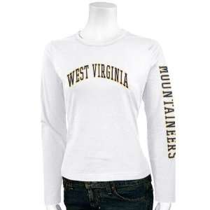 West Virginia Mountaineers Ladies White Ivy League Long Sleeve T shirt 