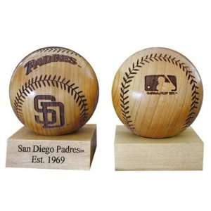   Grid Works San Diego Padres Engraved Wood Baseball