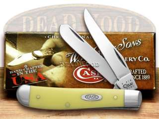   XX Smooth Yellow Delrin Mini Trapper CV Pocket Knife Knives  