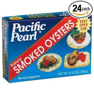 Pacific Pearl Fancy Smoked Oysters, 3.75 Ounce Cans (Pack of 24)