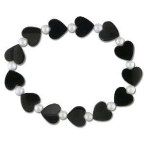   gemstones Freshwater White Pearls Beads Elastic Bracelet Jewelry