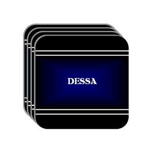 Personal Name Gift   DESSA Set of 4 Mini Mousepad Coasters (black 