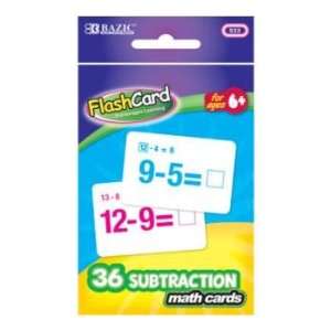  BAZIC Subtraction Flash Card, 36 Per Pack