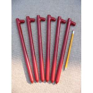  A six pack of Heavy Duty Metal tent stakes.Red.12 