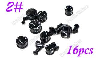 Acrylic Ear Stretching Kit Body Art Tapers(14pcs) or Plugs(16pcs 
