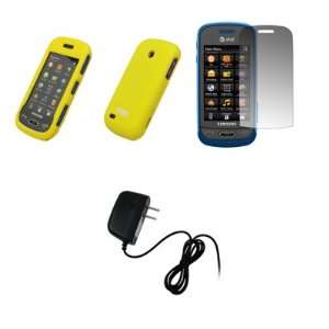  EMPIRE Yellow Rubberized Snap On Cover Case + Screen 