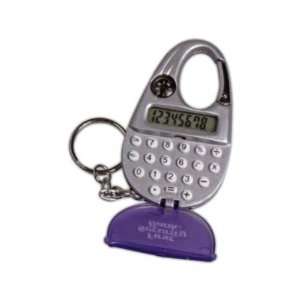  Mini carabiner calculator with key chain and compass 