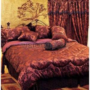   Tone on Tone Jacquard Queen Bed in a Bag Comforter Bedding Set Home