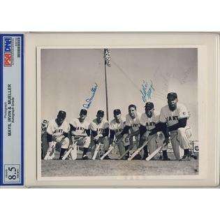 Sports Memorabilia Signed Willie Mays Photo   Rookie Wire Graded Psa 