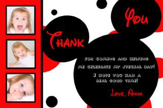 Red Polka Dot Mickey & Minnie Mouse Thank You Cards   You Print  