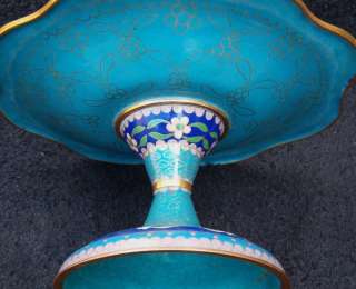 Fine Antique Cloisonne Enamel Compote Bowl  