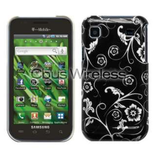 Black & White Flower Hard Cover Shell Case for Samsung Galaxy S 4G 