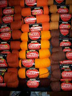   Heart 4 Ply Knitting Yarn Virgin Orlon Acrylic 35 Skein Fall Colors