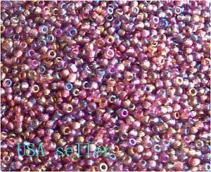 Rainbow purple seed Beads  size 11/0  