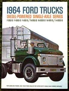 1964 Ford Trucks Diesel Powered Single Axle Brochure 64  