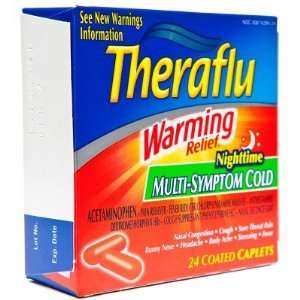 Theraflu  Warming Relief Nighttime, Multi Symptom, Cold, 24 Caplets