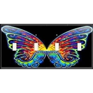  Four Switch Plate   Hippie Butterfly